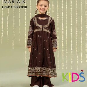 3 Pcs Girl's Lawn Embroidered Unstitched Suit