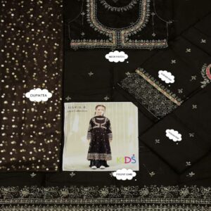 3 Pcs Girl’s Lawn Embroidered Unstitched Suit