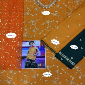3 Pcs Girl’s Lawn Embroidered Unstitched Suit
