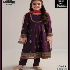 Charming Girl's 3 Pcs Embroidered Lawn Suit With Dupatta