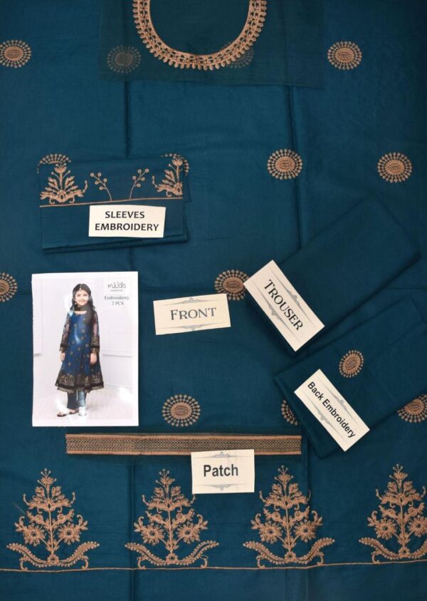 Stylish Girl's Embroidered Lawn Outfit - 2 Pcs Set - Image 2