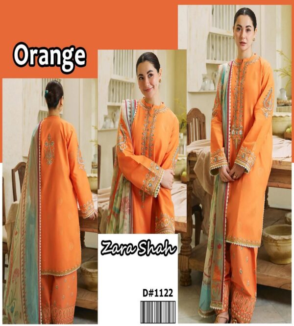 Zara Shah Luxury Lawn 3PC Unstitched Ensemble – Premium Summer Collection