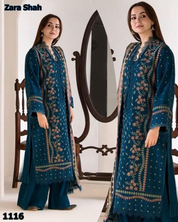 Zara Shah Luxury Lawn 3PC Unstitched Ensemble – Premium Summer Collection - Image 5