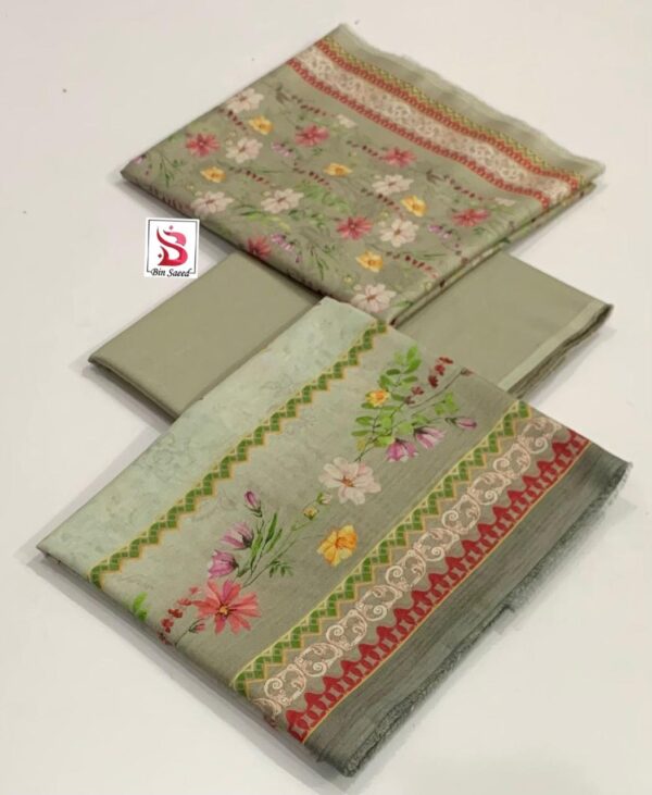 3 Piece Lawn printed unstitched suit - Image 5
