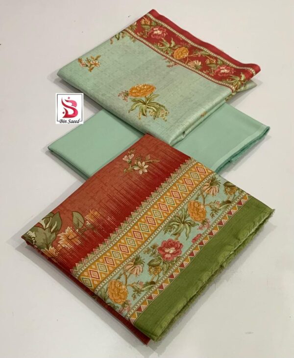 3 Piece Lawn printed unstitched suit - Image 7