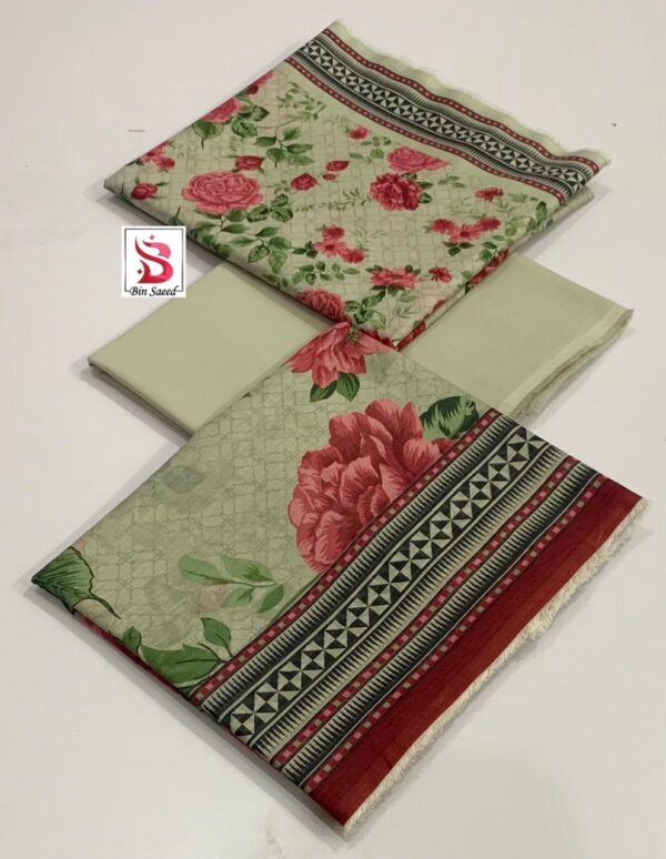 3 Piece Lawn printed unstitched suit - Image 10