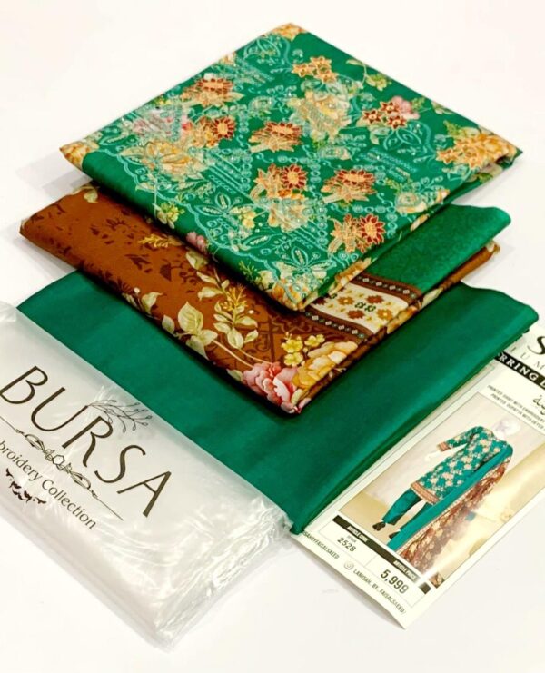 BURSA Lawn Suit-Daman Boring Embroidery 3pc - Image 3