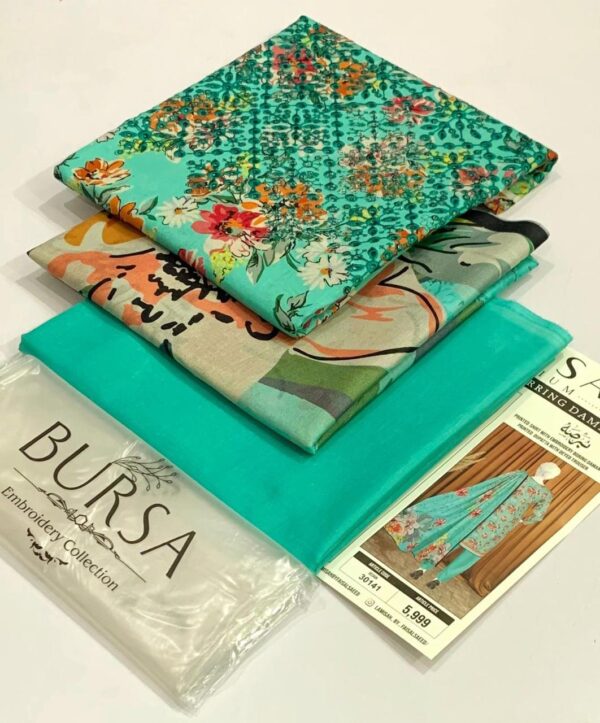 BURSA Lawn Suit-Daman Boring Embroidery 3pc - Image 4