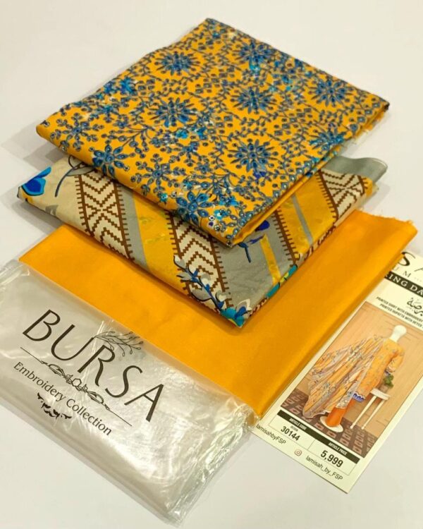 BURSA Lawn Suit-Daman Boring Embroidery 3pc - Image 5