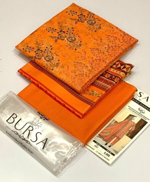 BURSA Lawn Suit-Daman Boring Embroidery 3pc - Image 8