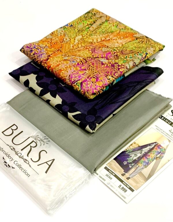 BURSA Lawn Suit-Daman Boring Embroidery 3pc - Image 9
