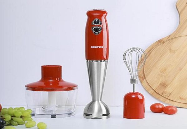 Geepas GHB6136 400W Hand Blender – Stainless Steel Blades with 2 Speed for Baby Food, Soup, Juice
