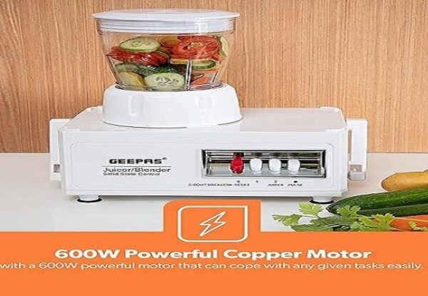 Geepas 4-in-1 Food Processor & Juicer - Multi-functional Smoothie Maker, Juicer, Chopper & Grinder  1.6L Jar, 2-Speed Pulse Function for Ice Crusher 600W - 2 Years Warranty - Image 4