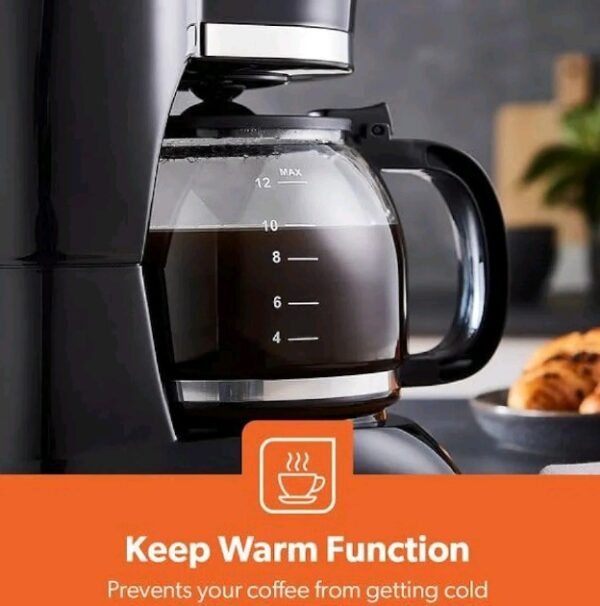 GEEPAS 1.5L Digital Filter Coffee GCM41505UK Machine| 800W Coffee Maker for Instant Coffee, Espresso, Macchiato & More |  Anti-Drip Function, Automatic Turn-Off Feature - Image 4