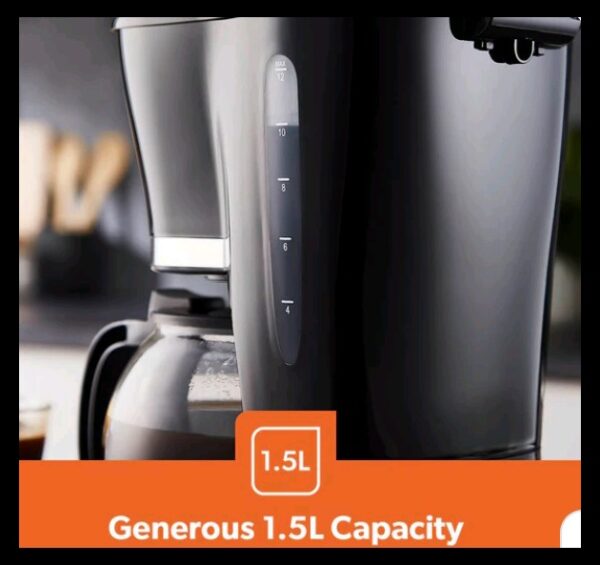 GEEPAS 1.5L Digital Filter Coffee GCM41505UK Machine| 800W Coffee Maker for Instant Coffee, Espresso, Macchiato & More |  Anti-Drip Function, Automatic Turn-Off Feature - Image 7